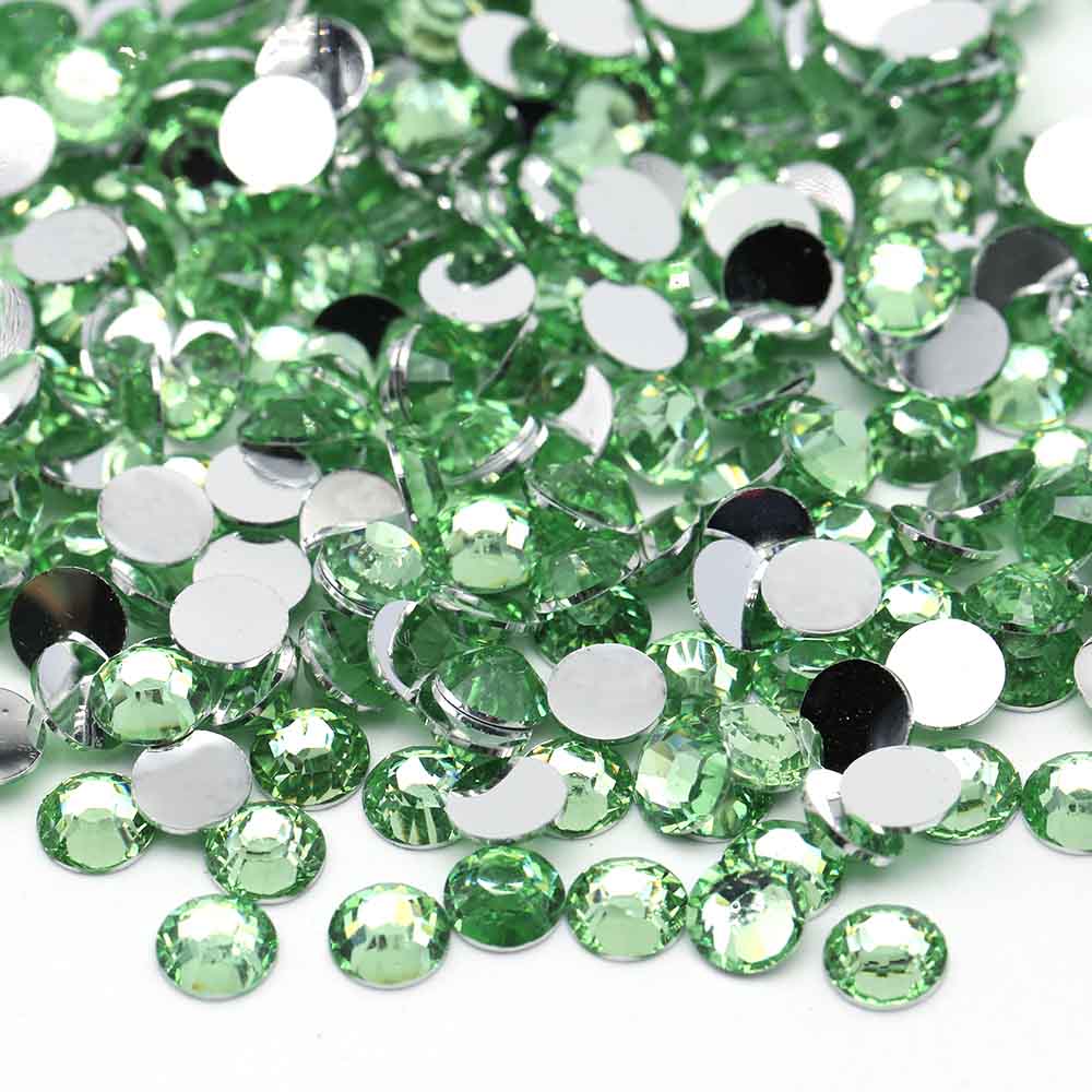 XULIN Rhinestone D03#Green Sliver Bottom Flatback Resin Rhinestone