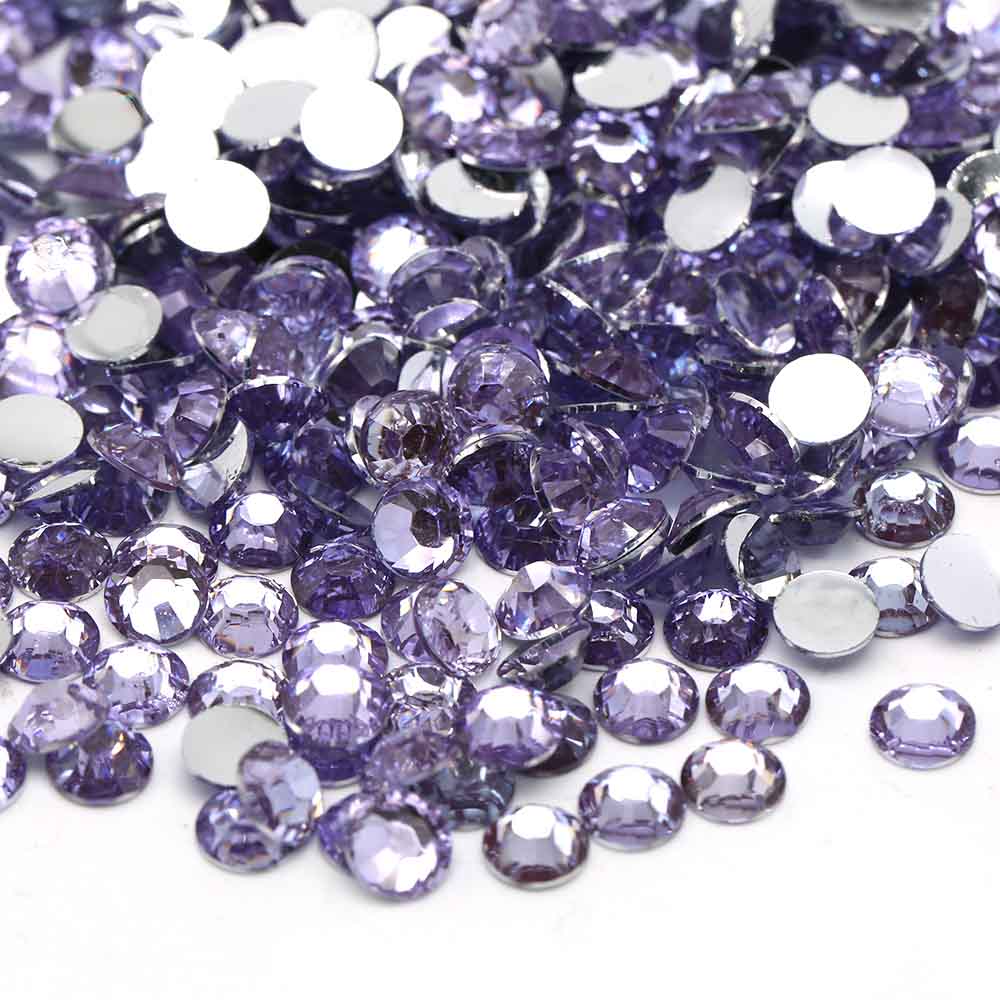 XULIN Rhinestone D16#Purple Wholesake Flatback Sliver Bottom Resin Rhinestone