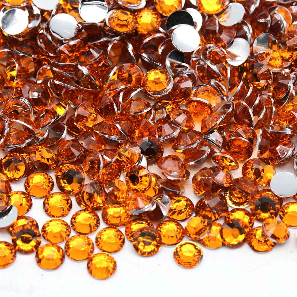 XULIN Rhinestone D23#Orange Wholesake Flatback Sliver Bottom Resin Rhinestone