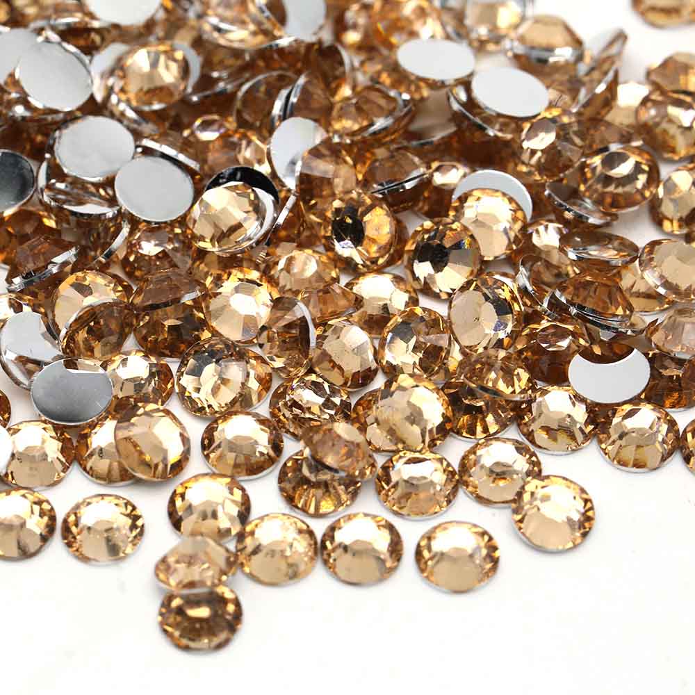 XULIN Rhinestone D22#Lt. Peach Wholesake Flatback Sliver Bottom Resin Rhinestone