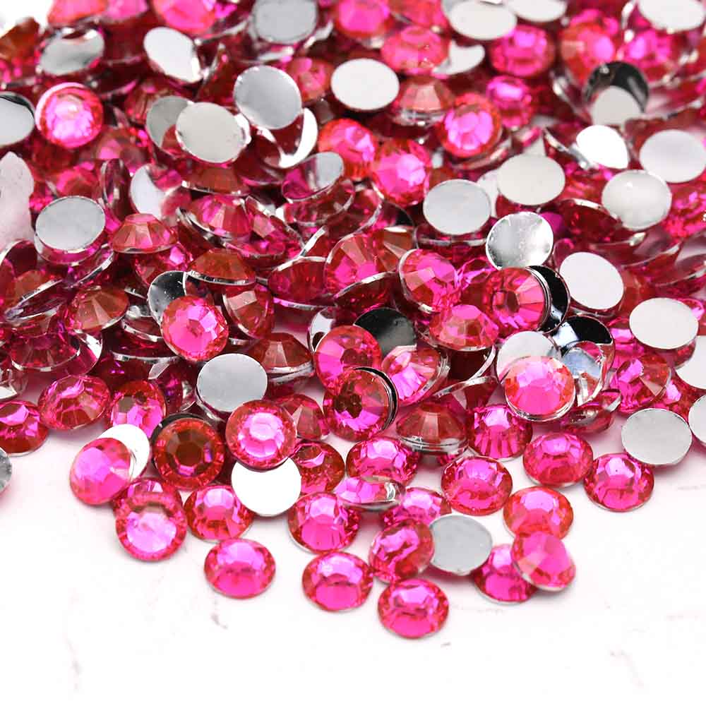 XULIN Rhinestone D28#Rose Wholesake Flatback Sliver Bottom Resin Rhinestone