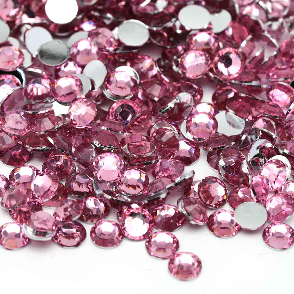 XULIN Rhinestone D27#Lt. Rose Wholesake Flatback Sliver Bottom Resin Rhinestone