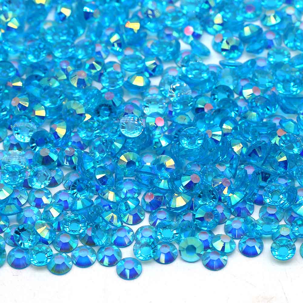 XULIN Rhinestone TW08#Blue Zircone AB Color Wholesake Transparent AB Resin Rhinestone