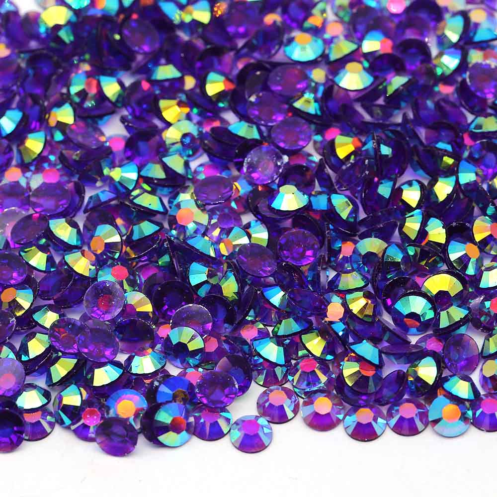 XULIN Rhinestone TW12#Blue Purple AB Color Wholesake Transparent AB Resin Rhinestone