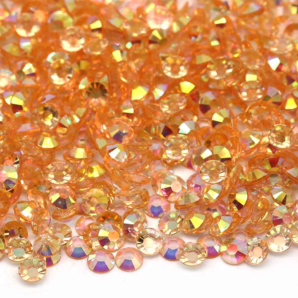 XULIN Rhinestone TW22#Lt. Peach AB Color Wholesake Transparent AB Resin Rhinestone