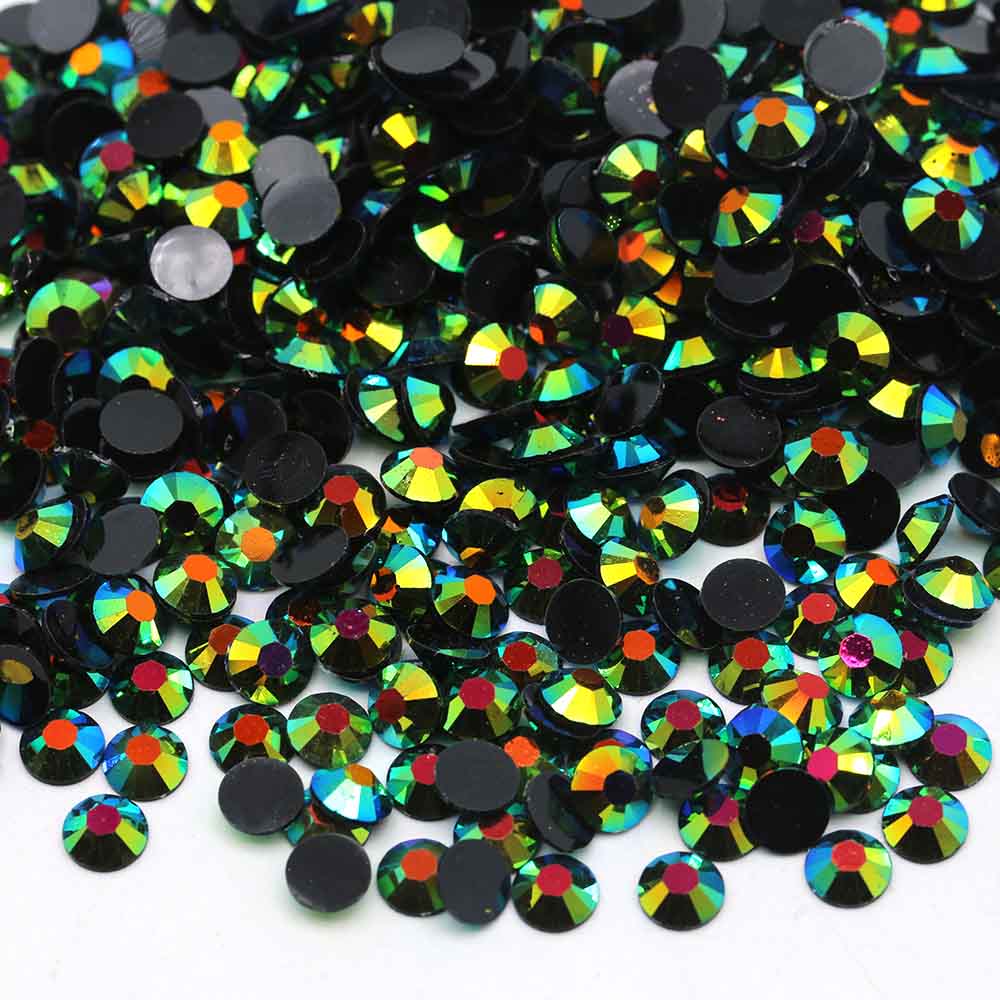 XULIN Rhinestone J05#Jet AB Color Wholesake Flatback Jelly AB Resin Rhinestone