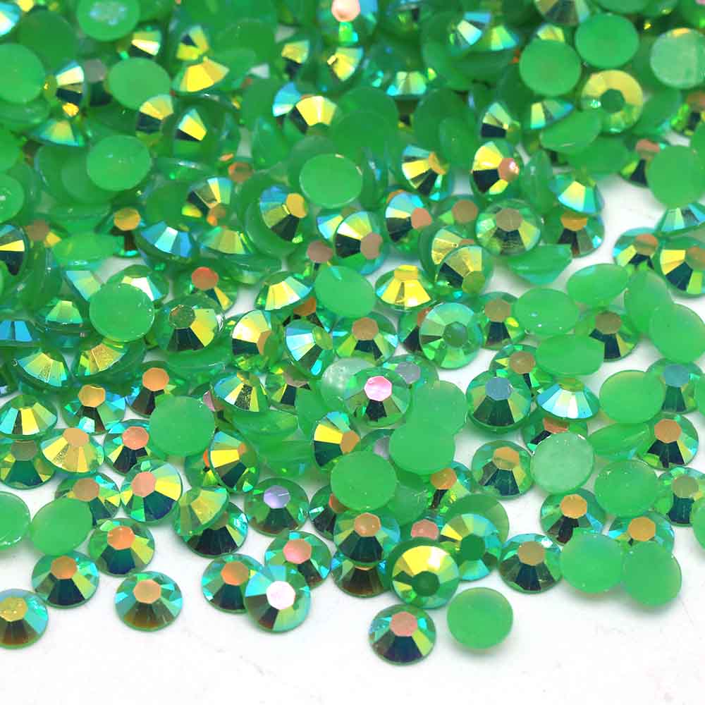 XULIN Rhinestone J16#DK Green ab Color Wholesake Flatback Jelly AB Resin Rhinestone