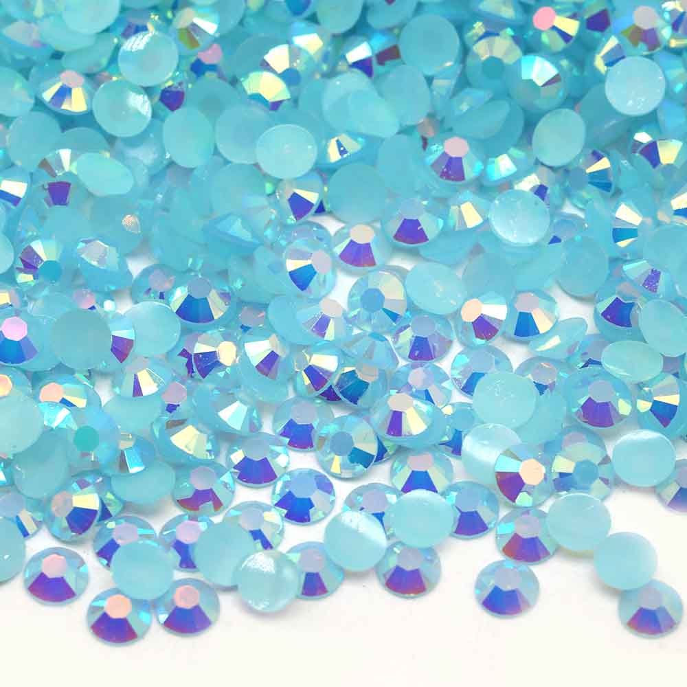 XULIN Rhinestone J19#Lt. Aqua AB Color Wholesake Jelly AB Flatback Resin Rhinestone