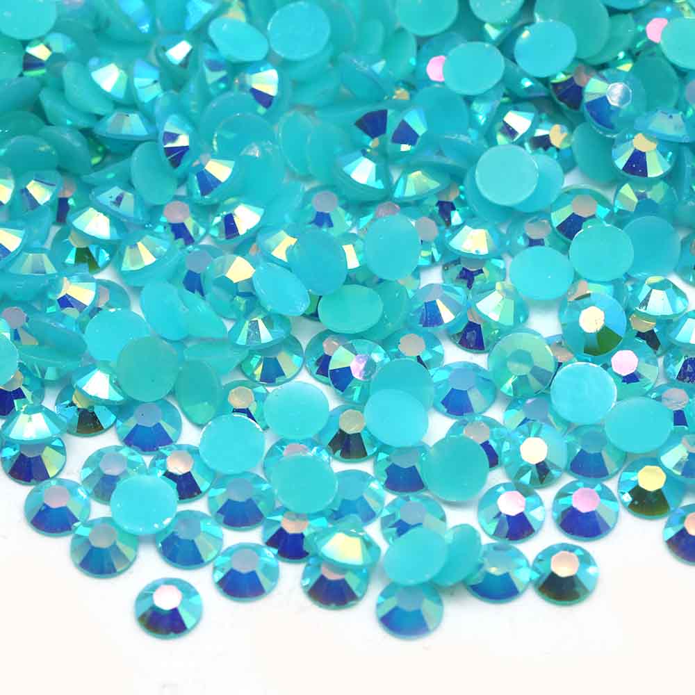 XULIN Rhinestone J21#DK  Aqua AB Color Wholesake Jelly AB Flatback Resin Rhinestone