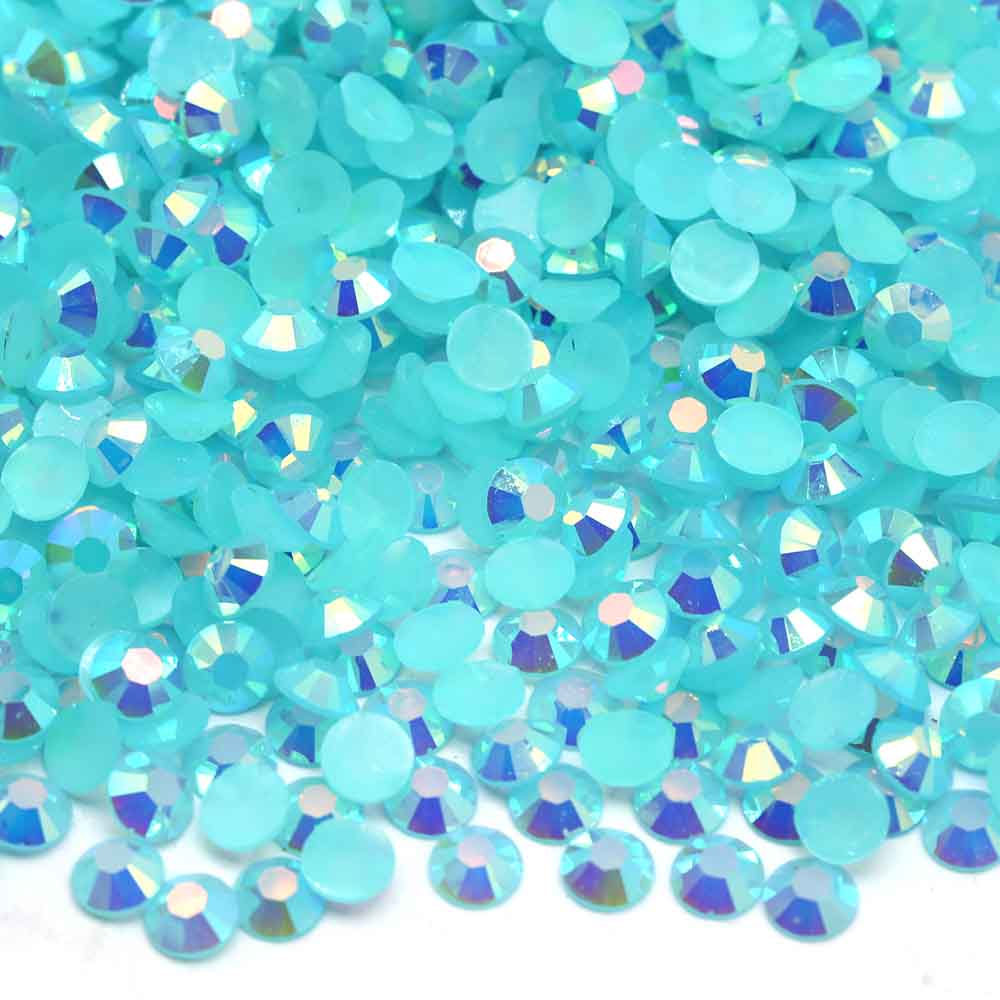 XULIN Rhinestone J20#MID Aqua AB Color Wholesake Jelly AB Flatback Resin Rhinestone