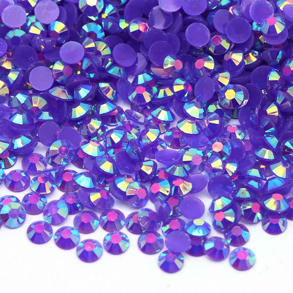 XULIN Rhinestone J23#Amethyst AB Color Wholesake Jelly AB Flatback Resin Rhinestone