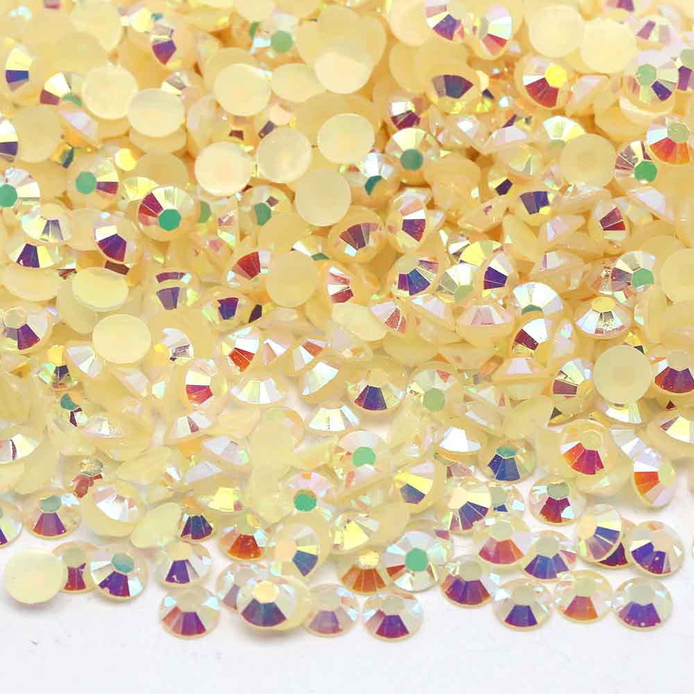 XULIN Rhinestone J25#Lt Peach AB Color Wholesake Jelly AB Flatback Resin Rhinestone