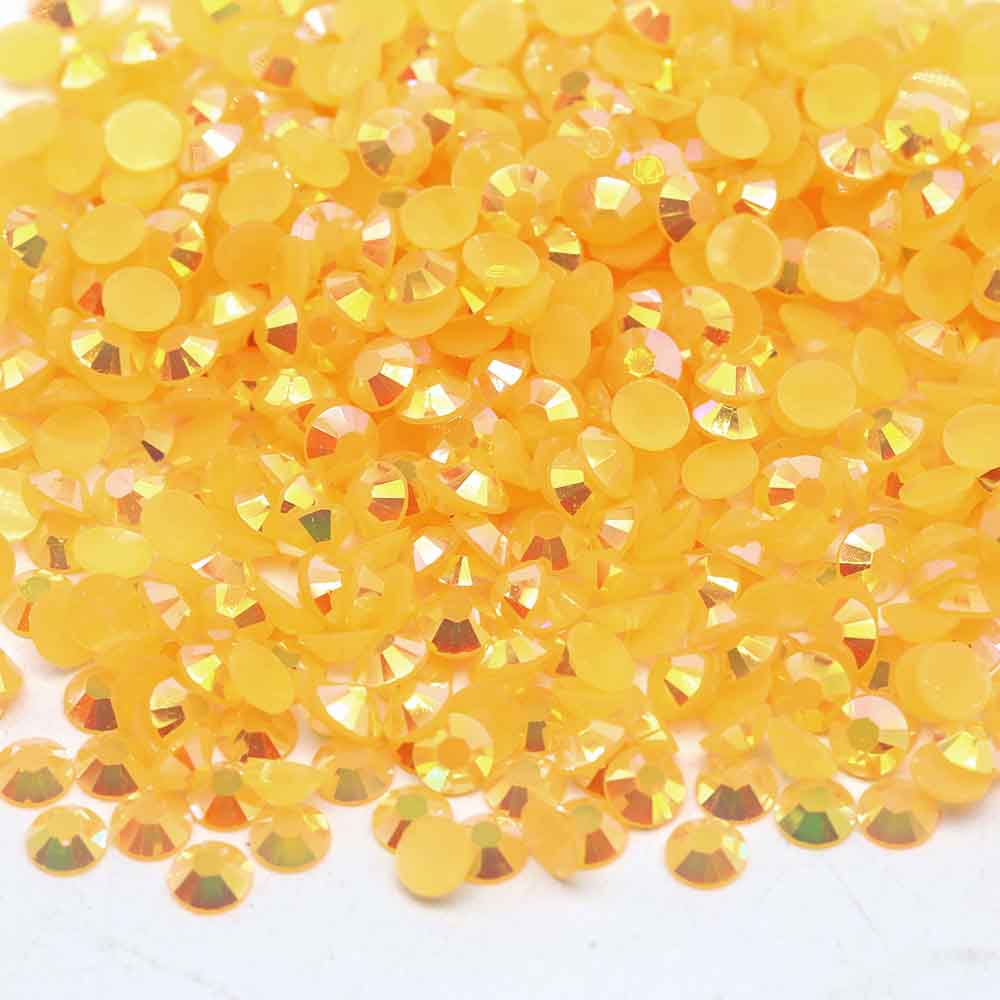 XULIN Rhinestone J27#Orange AB Color Wholesake Jelly AB Flatback Resin Rhinestone