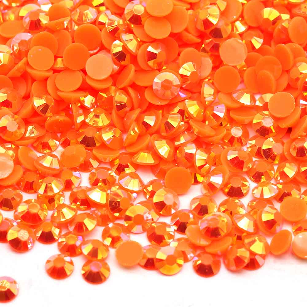 XULIN Rhinestone J28#MID Orange AB Color Wholesake Jelly AB Flatback Resin Rhinestone