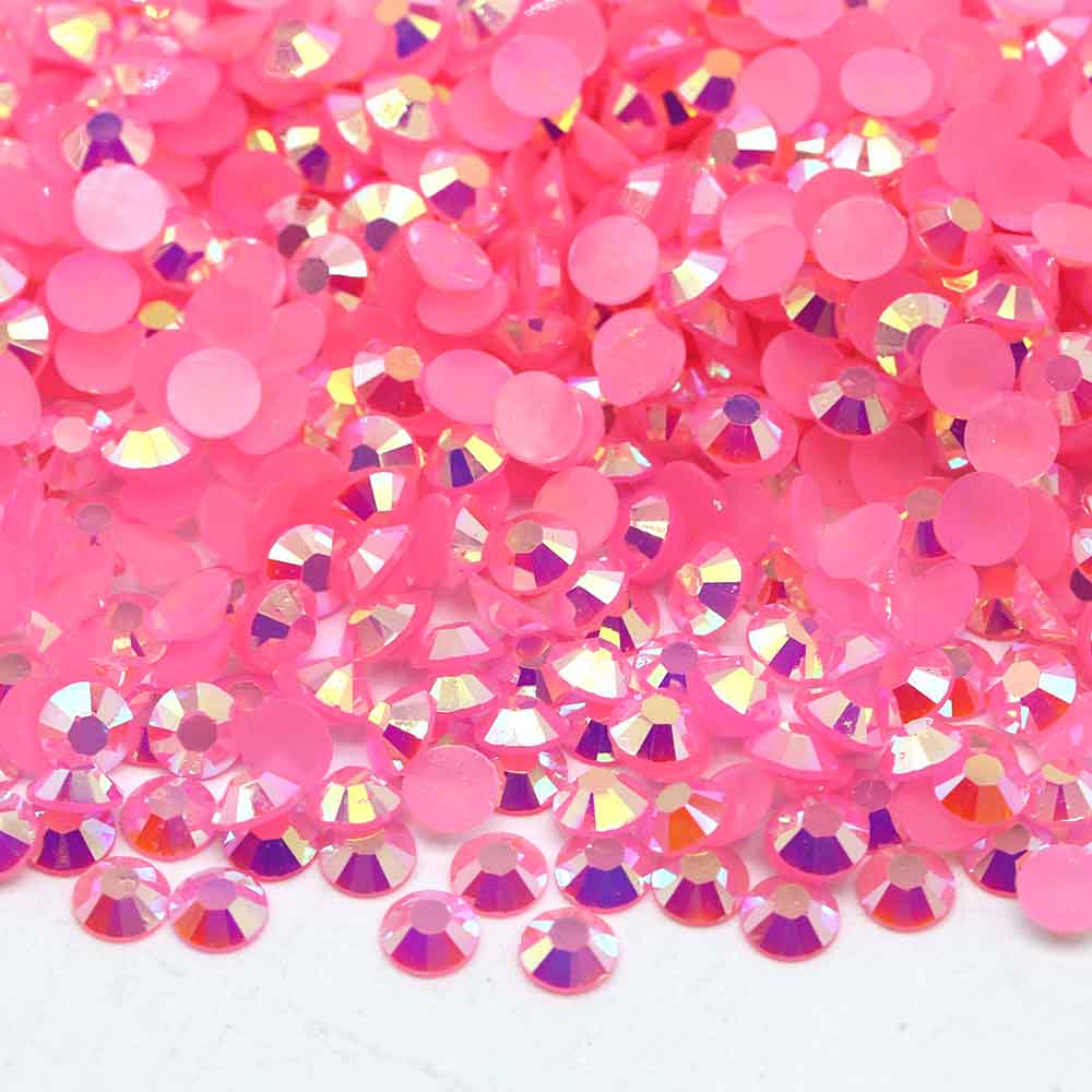 XULIN Rhinestone J33#Rose AB Color Wholesake Jelly AB Flatback Resin Rhinestone