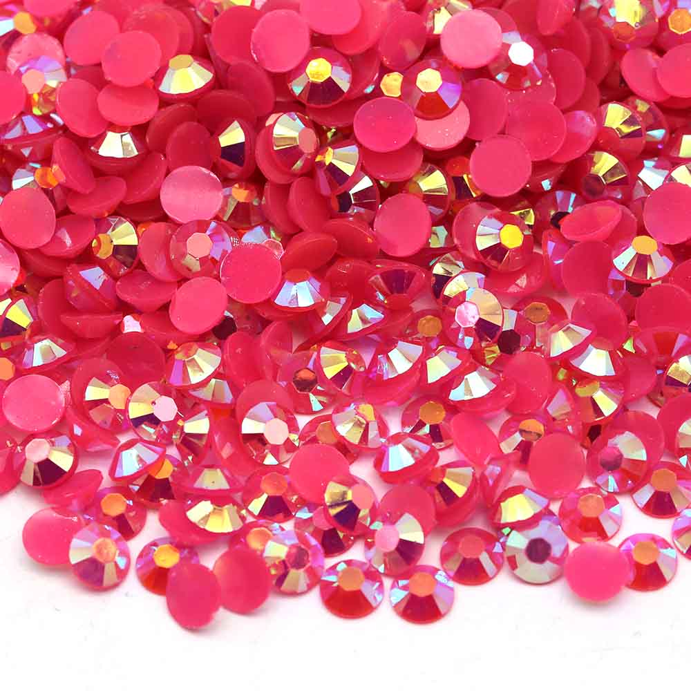 XULIN Rhinestone J34#Fuchsia AB Color Wholesake Jelly AB Flatback Resin Rhinestone