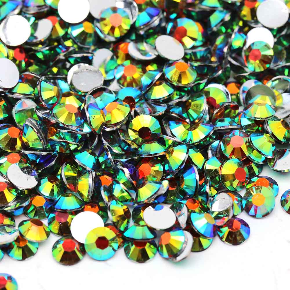 XULIN Rhinestone D26AB#Siam AB Color Wholesake Sliver Botton Flatback AB Resin Rhinestone