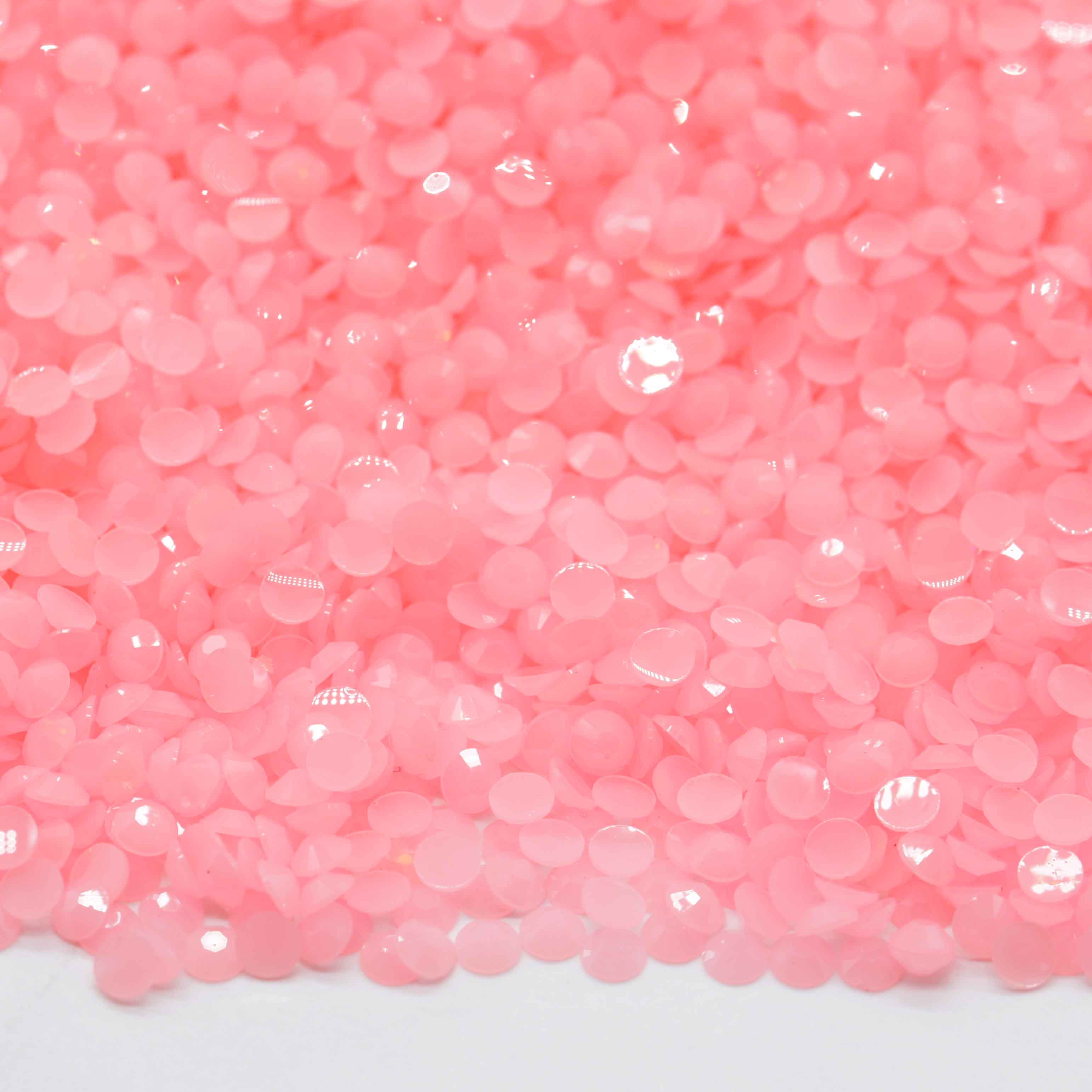 XULIN Rhinestone JO25# Jelly Lt.Pink Flatback Candy Color Jelly Solid Resin Rhinestone