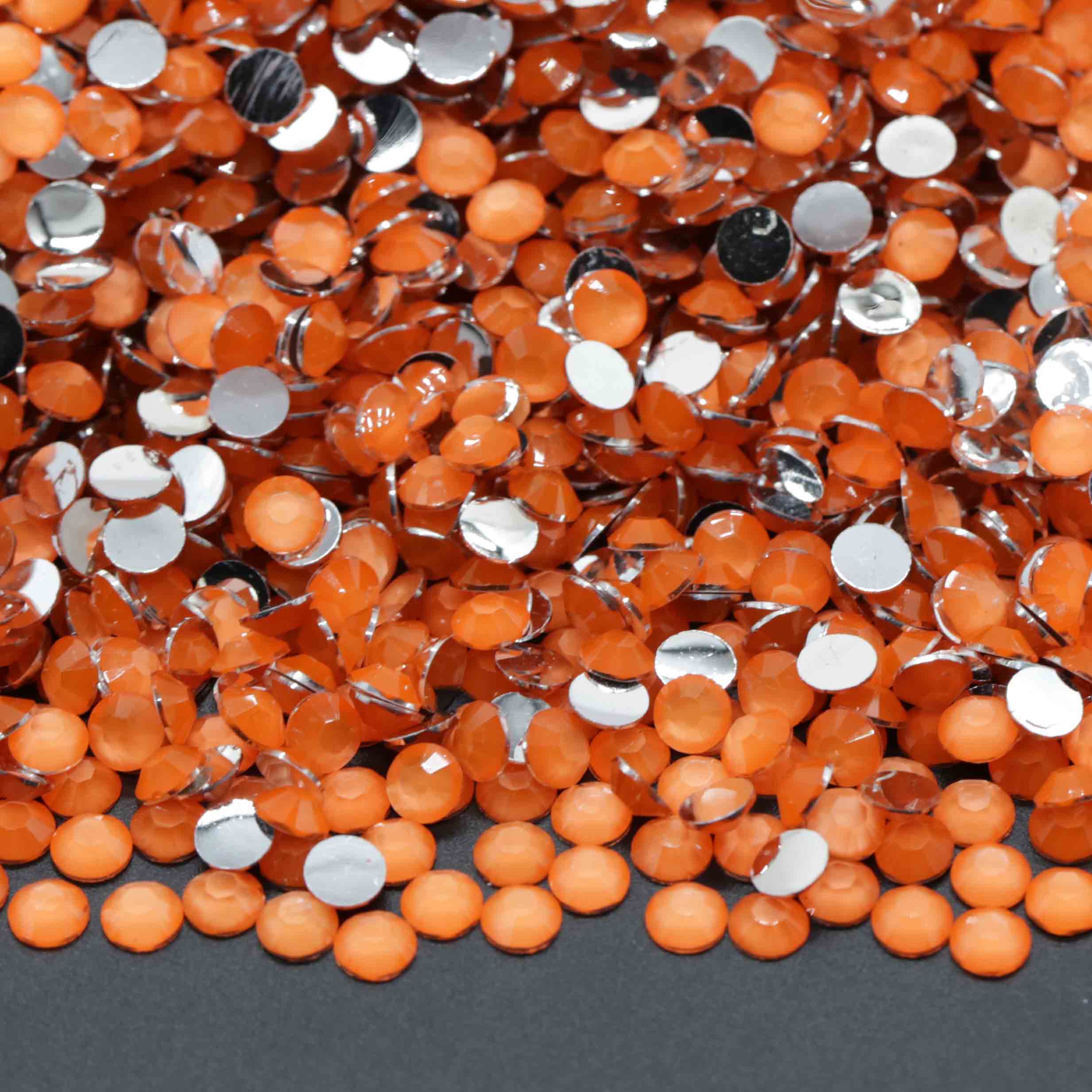 XULIN Rhinestone RN03# Neon Orange Flatback Neon Resin Rhinestone Glow Under UV