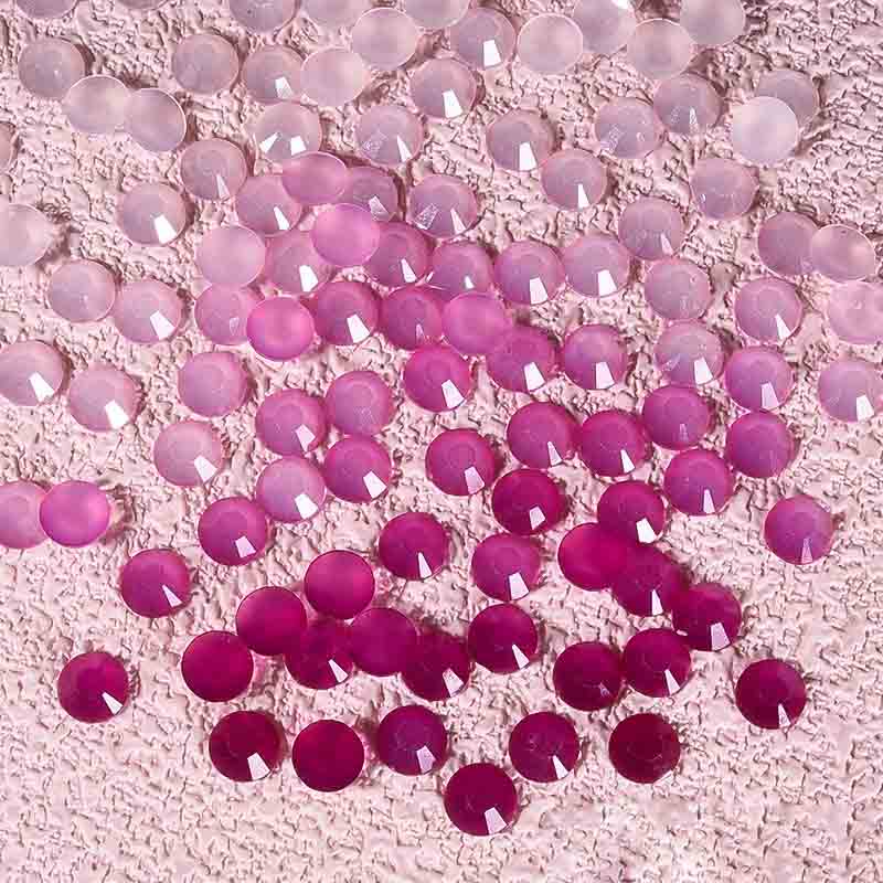 XULIN Rhinestone RC02# Fuchsia Flatback Temperature Change Resin Rhinestone