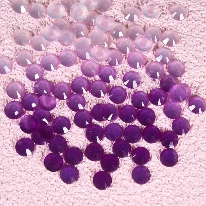 XULIN Rhinestone RC05# Purple Flatback Temperature Change Resin Rhinestone