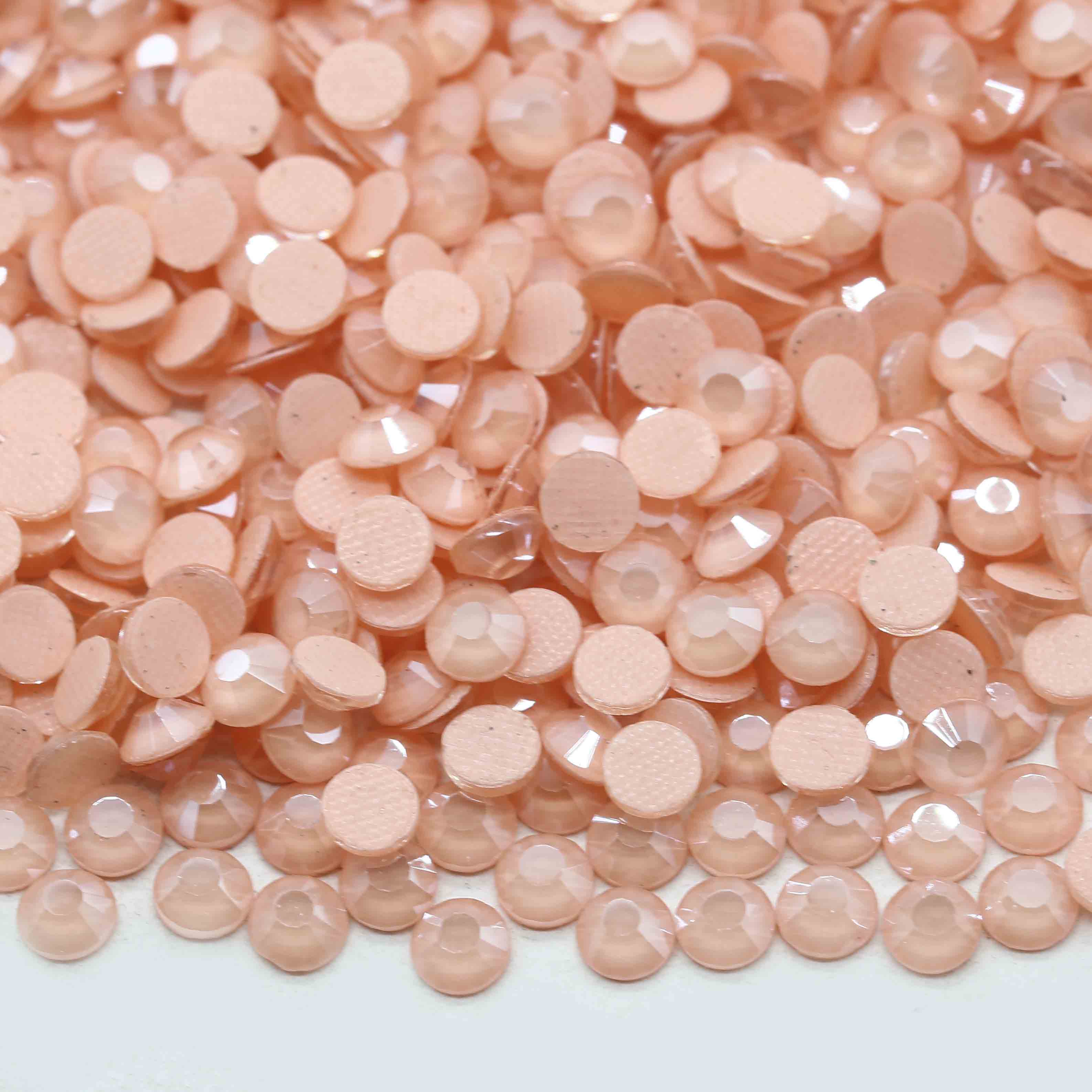 Xulin Wholesale H125#Mocca Lt.Peach Color Glass HotFix Rhinestone 