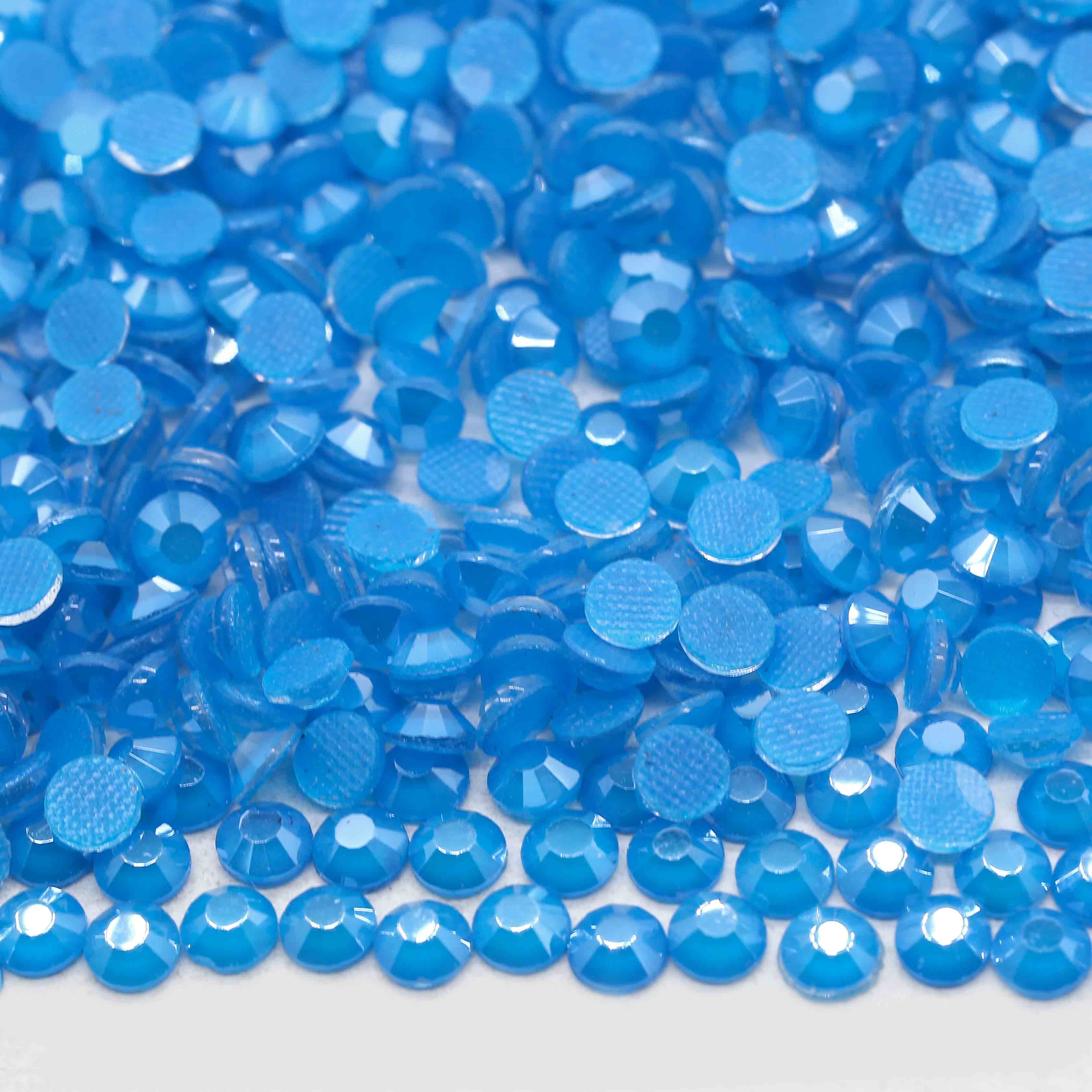 Xulin Wholesale H128#Mocca Blue Color Glass HotFix Rhinestone 