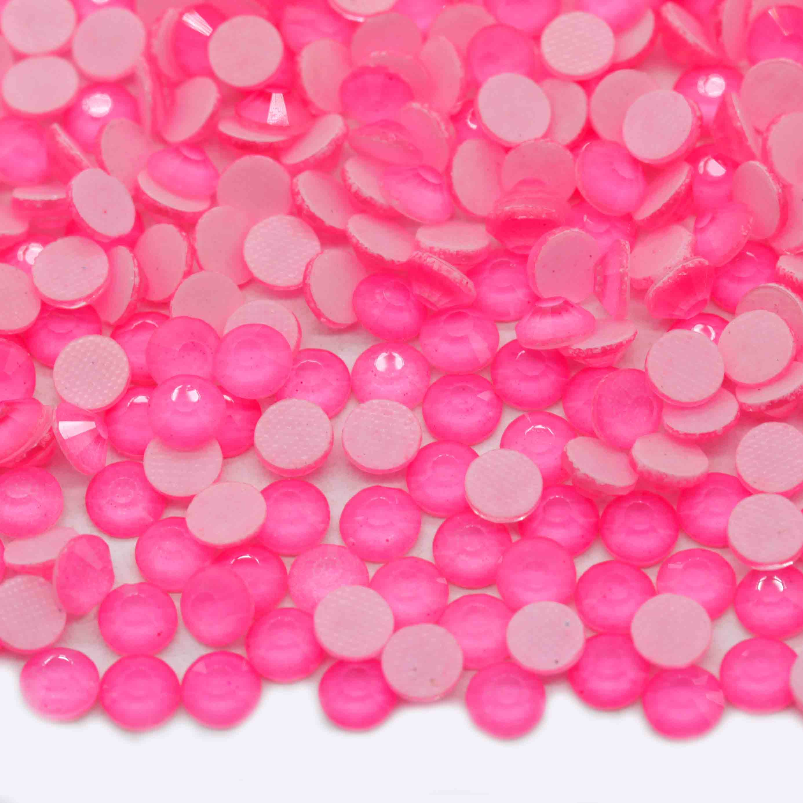 Xulin Wholesale H113#Neon Lt.Pink Color Glass HotFix Rhinestone Glow Under UV