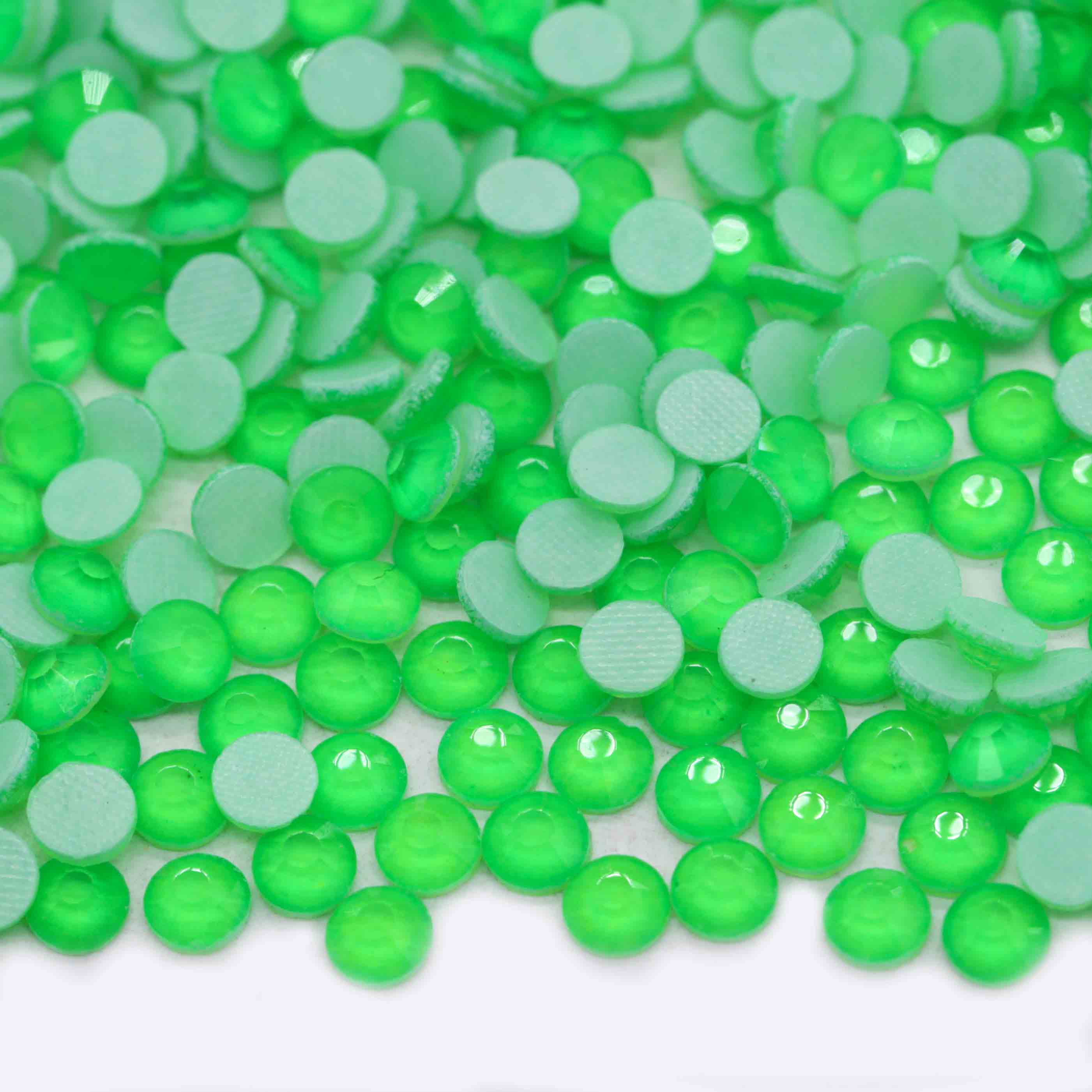 Xulin  Wholesale Neon Color Rhinestone H120#Neon Green Color Glass HotFix Rhinestone Glow Under UV