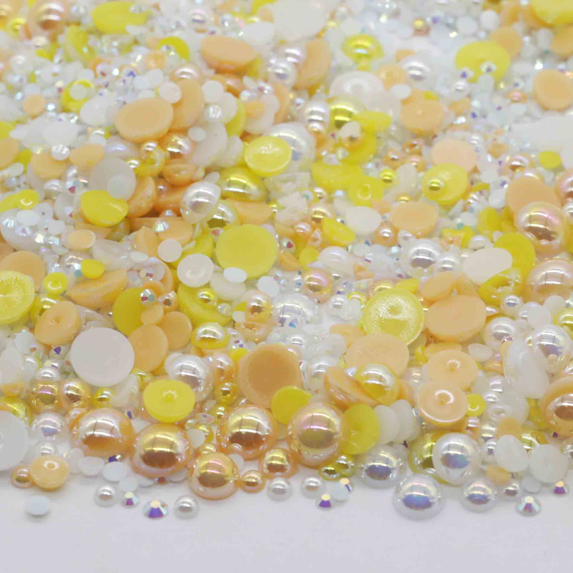 XULIN RP05#Flatback Pearls and Rhinestone Mix Pearl Sizes 3-10mm | Rhinestone sizes 2-6mm | Mixed Co