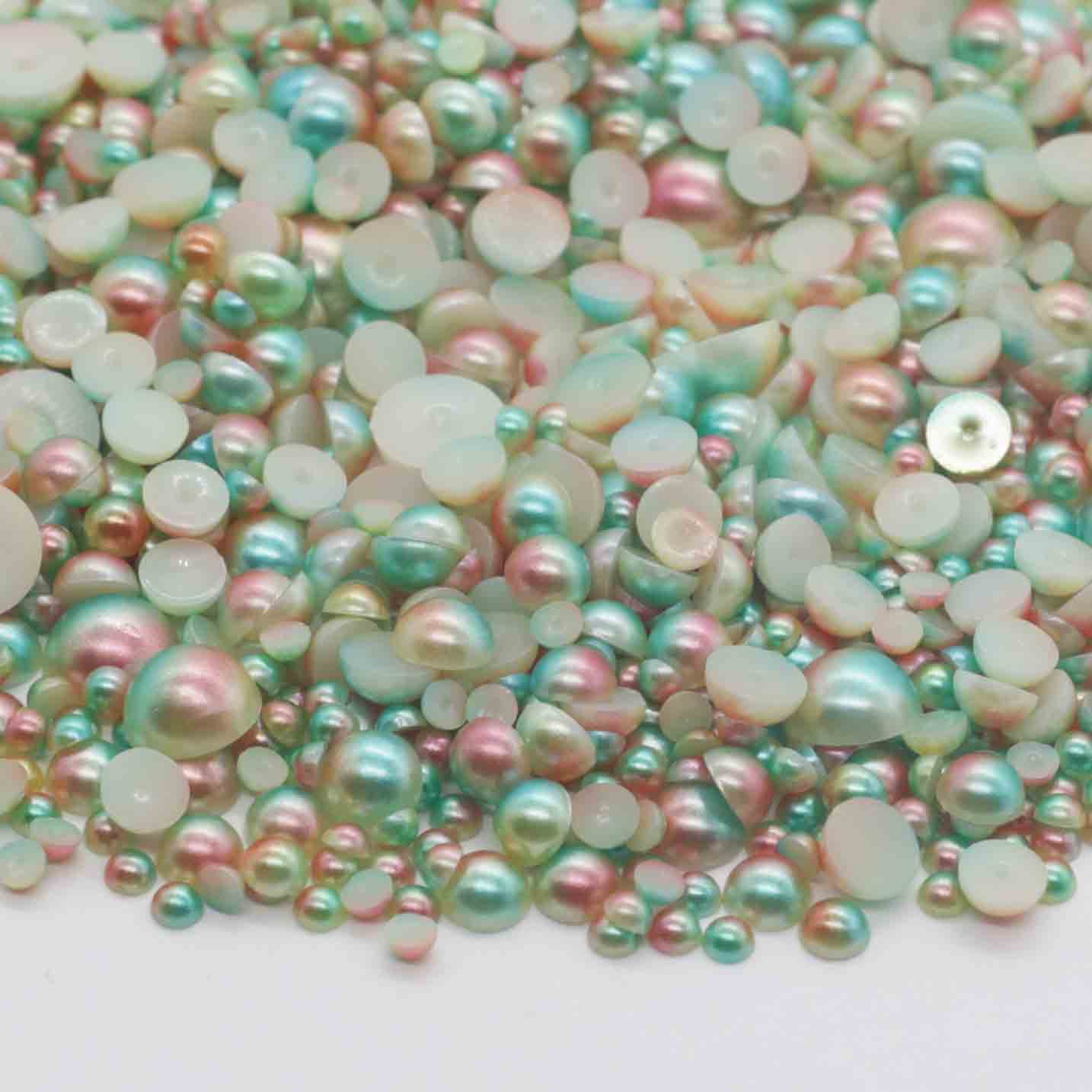 XULIN RP35#Flatback ABS Half Round Pearl Mixed  / 2mm,3mm,4mm,5mm,6mm,7mm,8mm,10mm