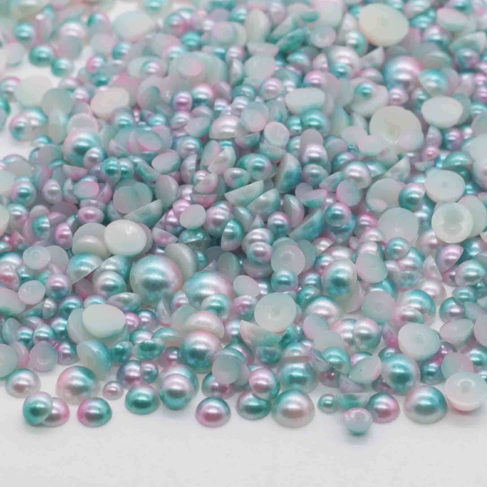 XULIN RP37#Flatback ABS Half Round Pearl Mixed  / 2mm,3mm,4mm,5mm,6mm,7mm,8mm,10mm