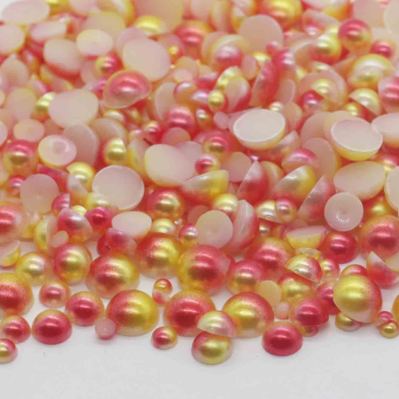 XULIN RP39#Flatback ABS Half Round Pearl Mixed  / 2mm,3mm,4mm,5mm,6mm,7mm,8mm,10mm