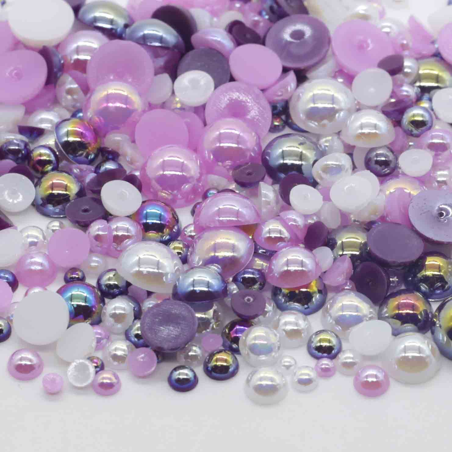 XULIN RP40#Flatback ABS Half Round Pearl Mixed  / 2mm,3mm,4mm,5mm,6mm,7mm,8mm,10mm