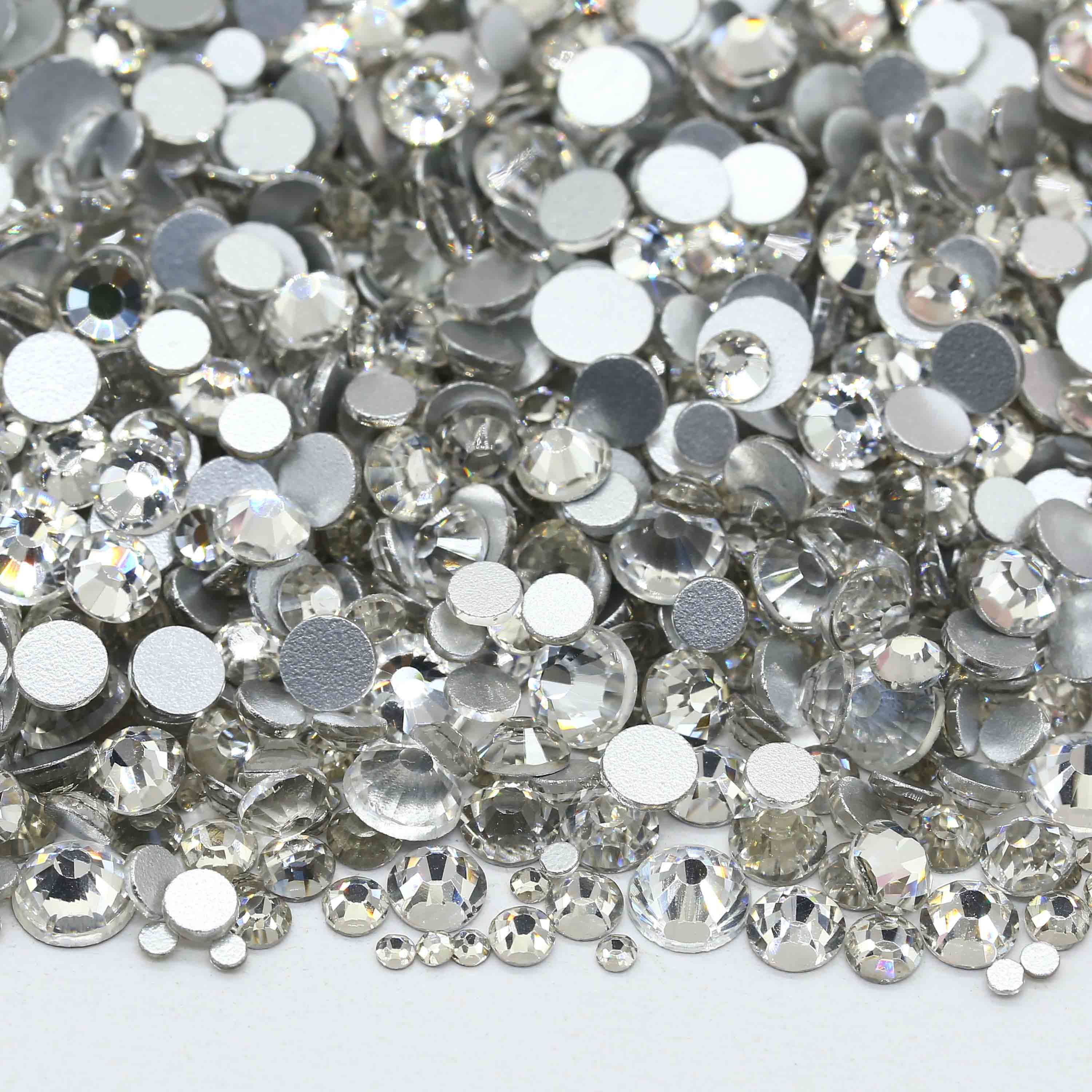 XULIN B02#Crystal Mix Size Rhinestone Non Hotfix Flatback Crystal Glass Rhinestone