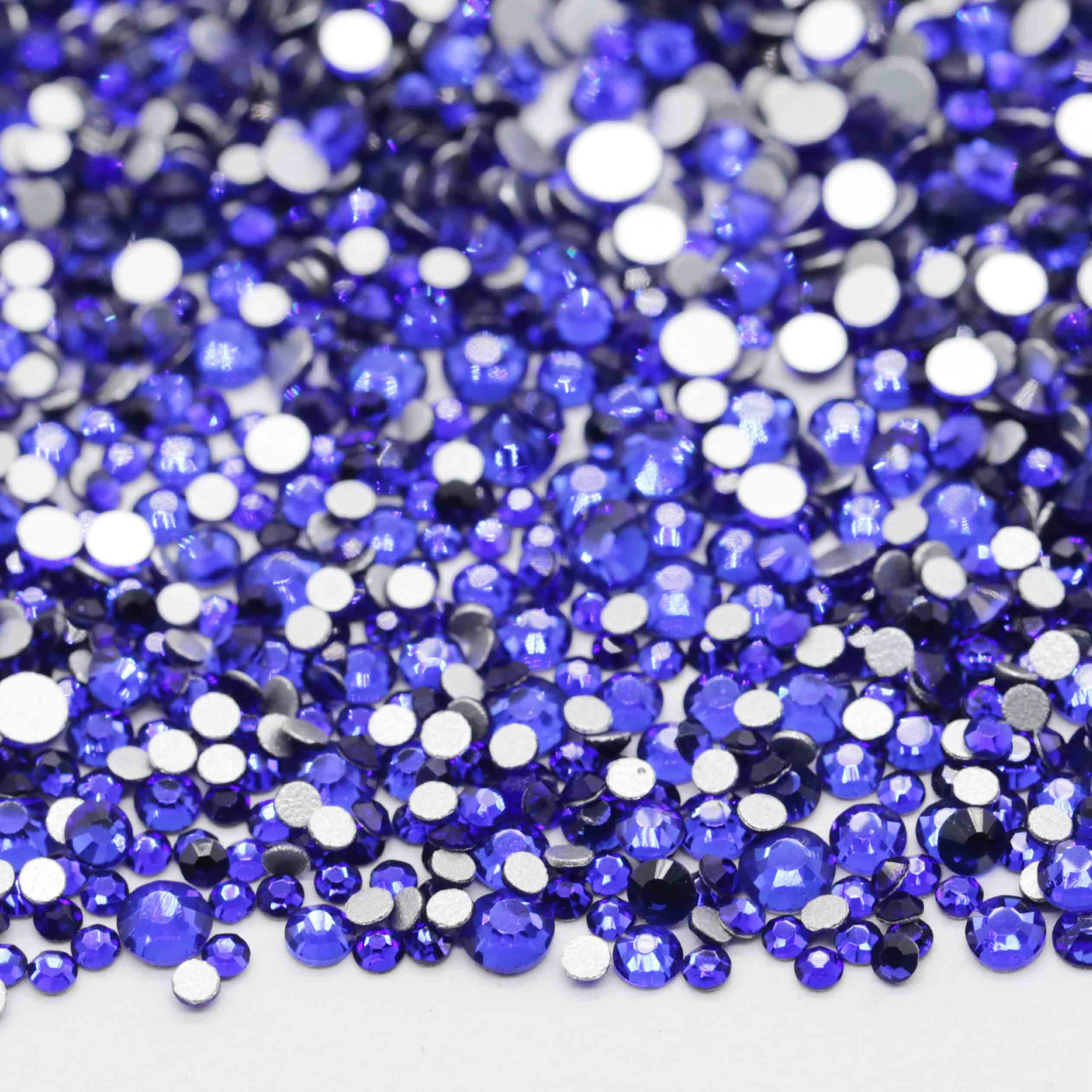 XULIN B17#Sapphire Mix Size Rhinestone Non Hotfix Flatback Crystal Glass Rhinestone