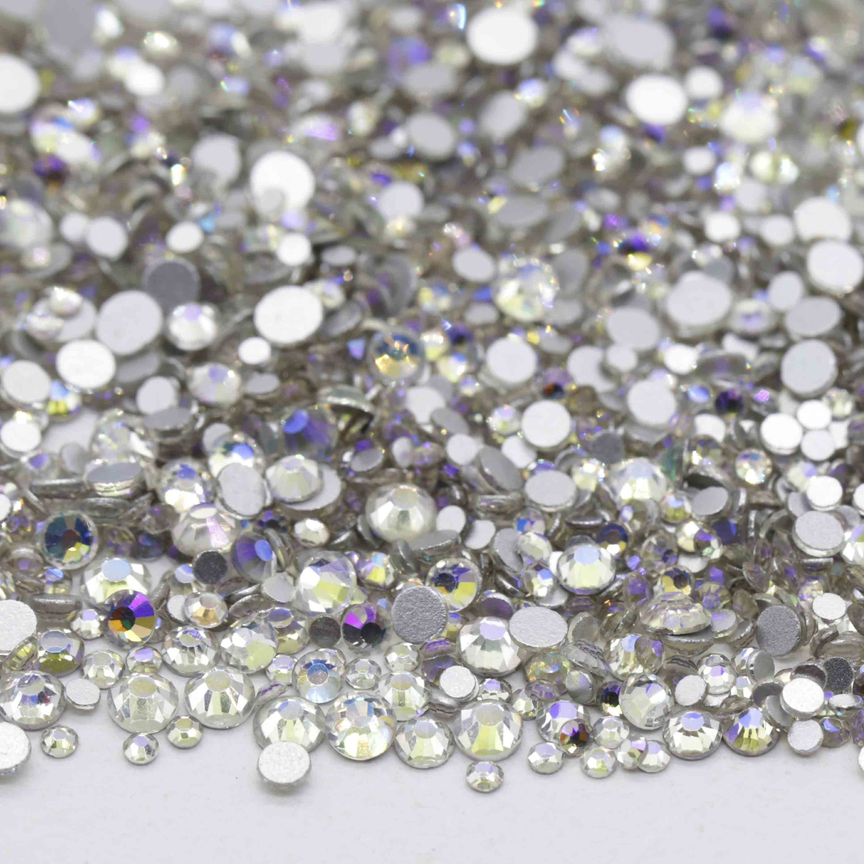 XULIN B37#Starry Sky Mix Size Rhinestone Non Hotfix Flatback Crystal Glass Rhinestone