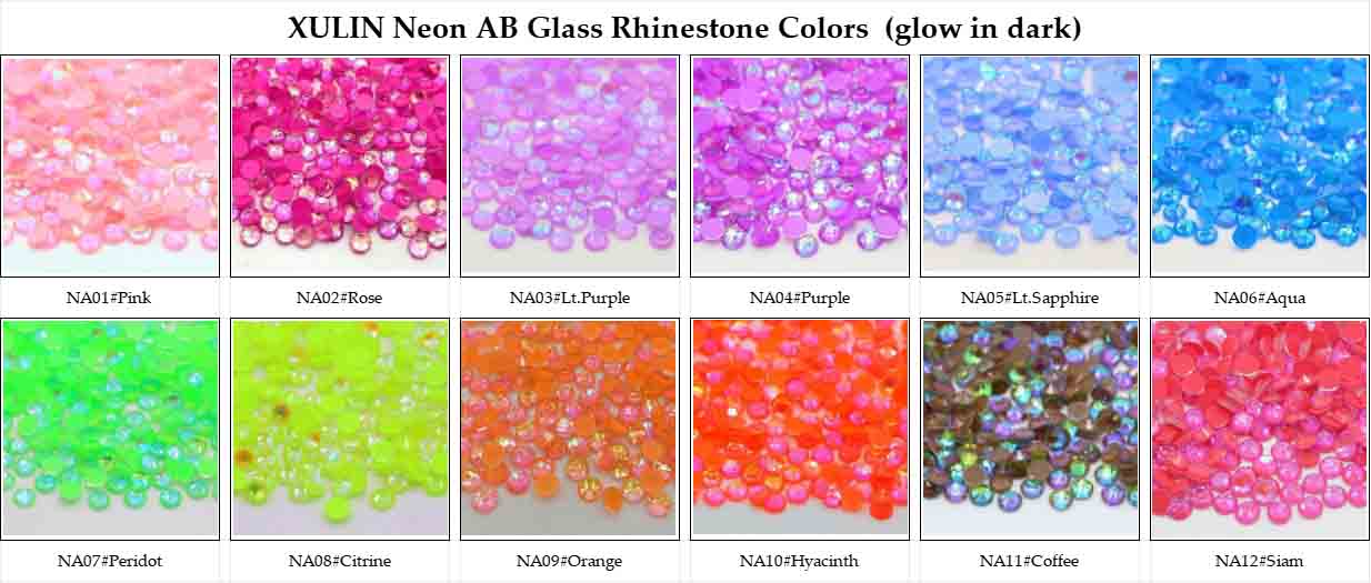 XULIN Neon AB Glass Rhinestone Colors (glow in dark).jpg
