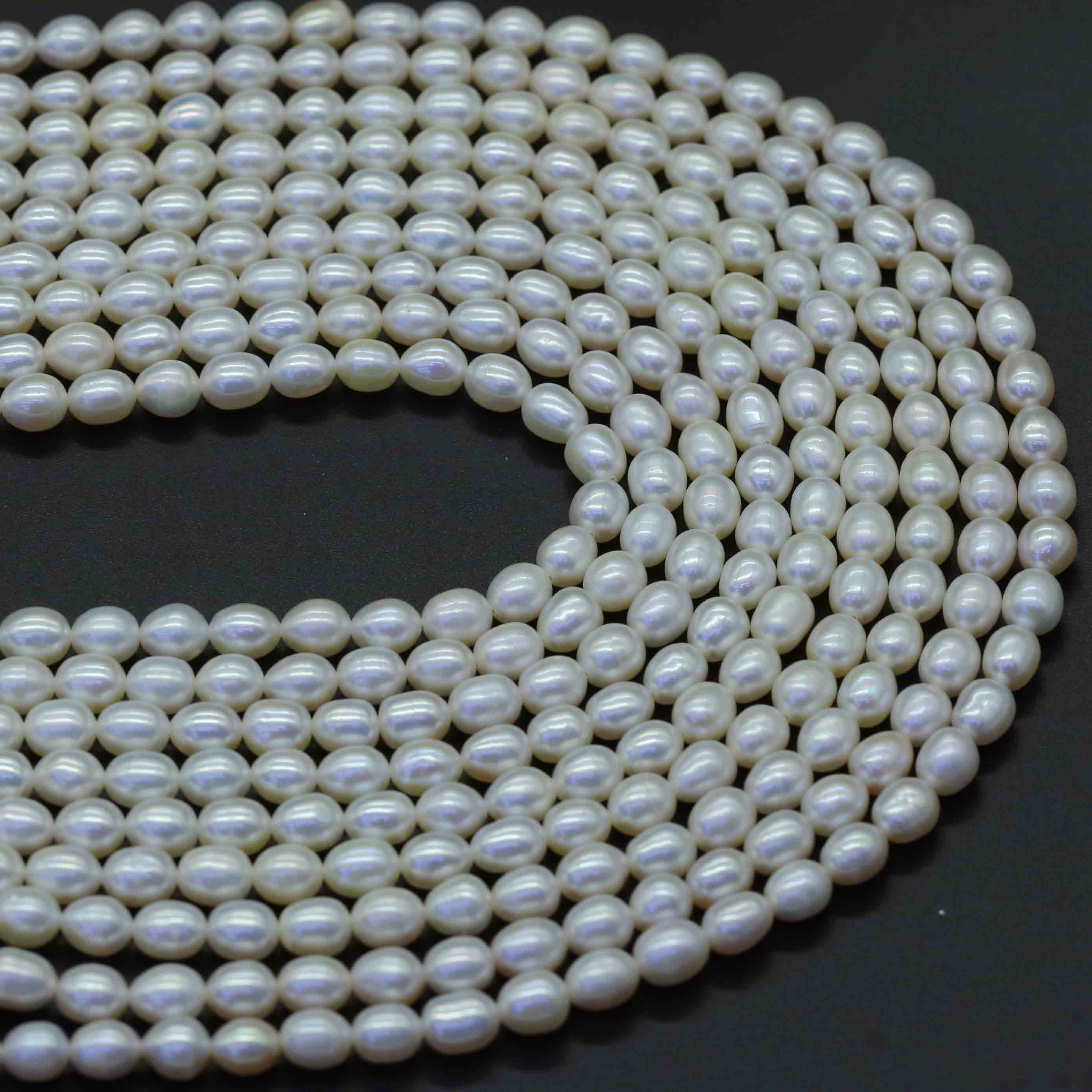 Wholesale Natural 2-12mm White AAA Grade Freshwater Rice Pearl Loose Beads Strand for DIY Jewelry Ma