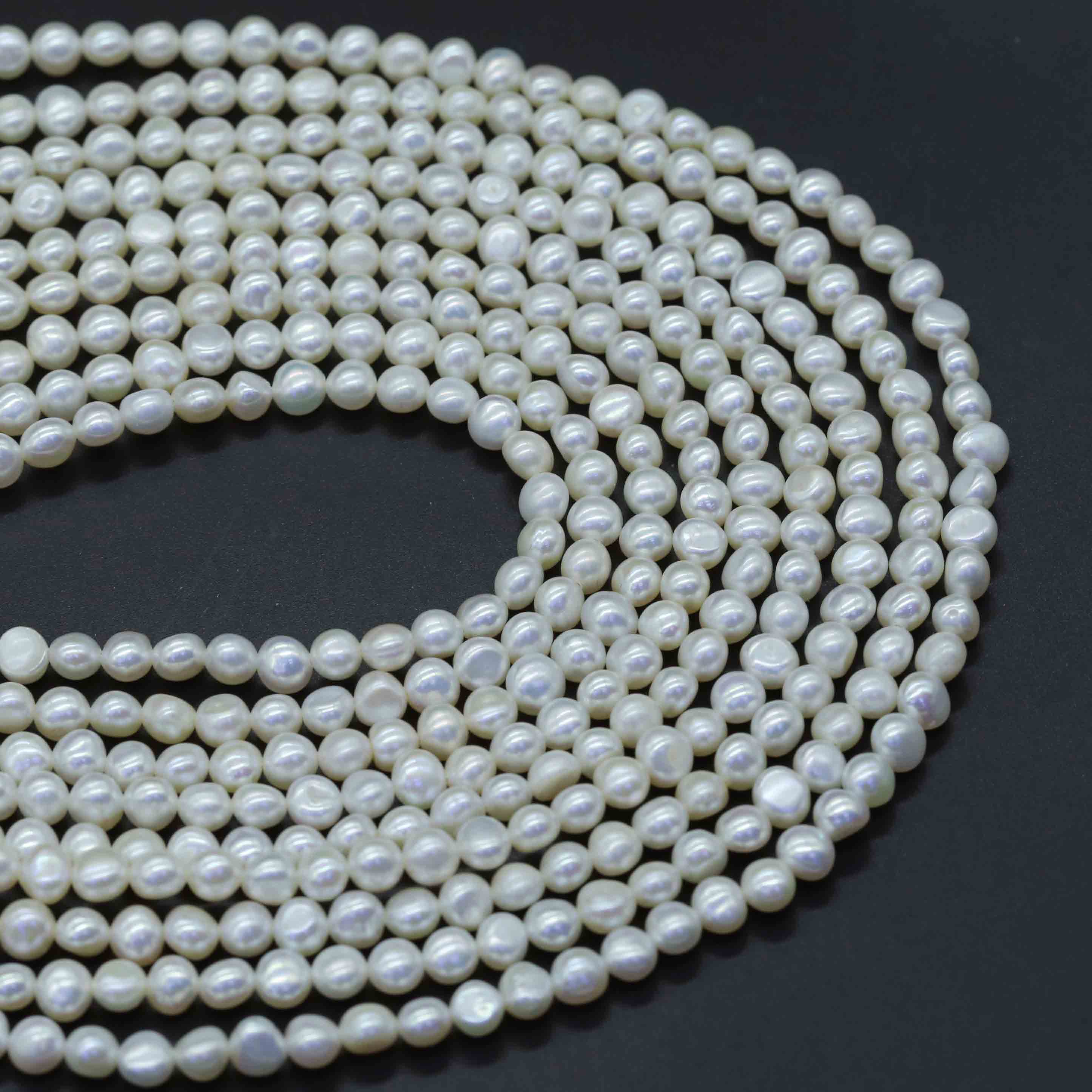 Xulin Wholesale Loose Pearl 2-12mm  Double-Side Luster Strands Bulk Natural Freshwater Coin Pearls f
