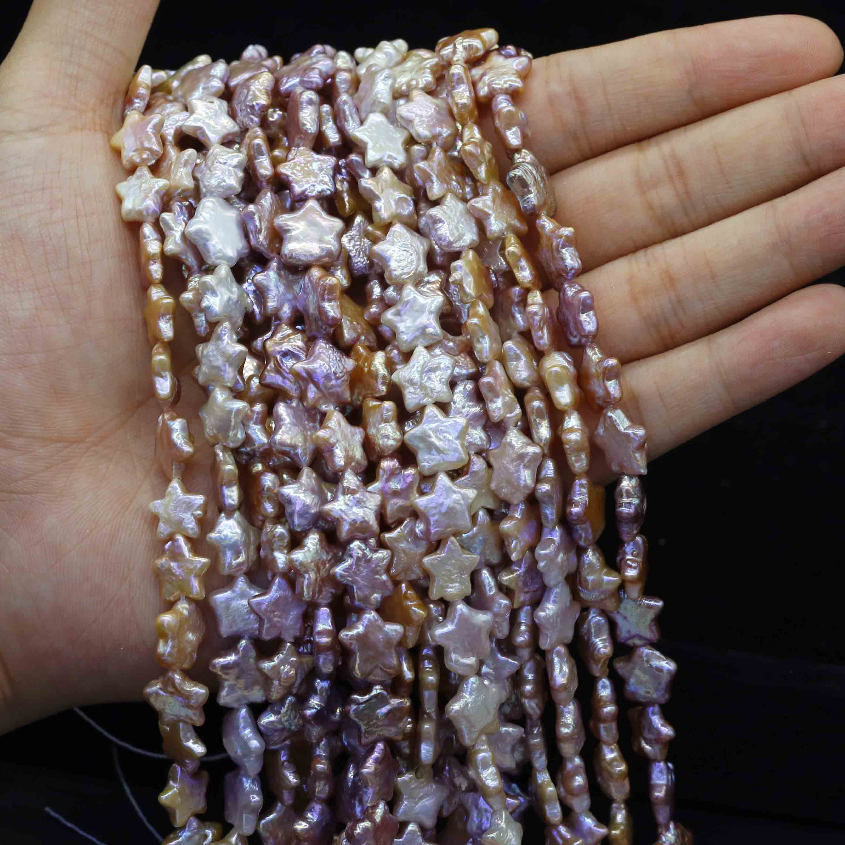 Xulin AAA Grade 10-11mm Five-Pointed Star Shape Loose Beads Natural Freshwater Pearl for DIY Earring