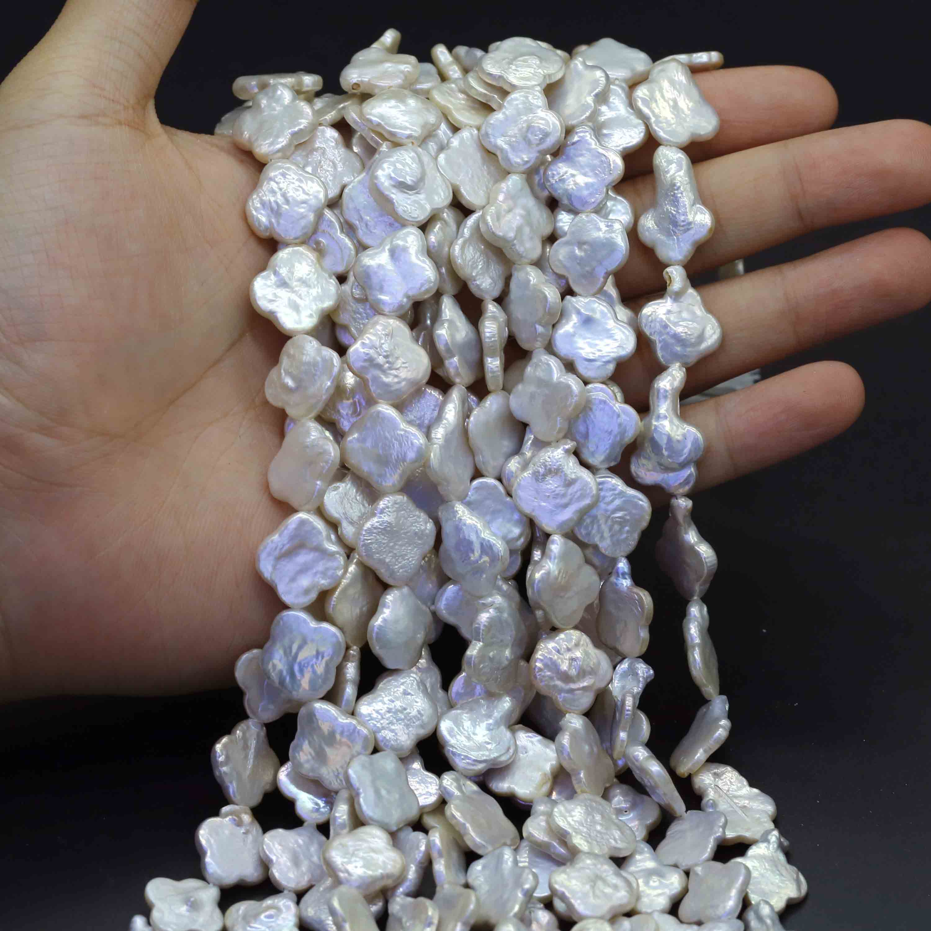 Xulin 13-14mm Natural Freshwater Petal Shape Pearls for Earrings & Jewelry Making